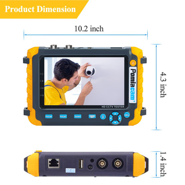 IV8W CCTV Camera Tester Monitor 8MP ADH CVI TVI CVBS 4 Ins 1 Cameras HD coaxial tester DC12V output power CCTV Tester Test Tool