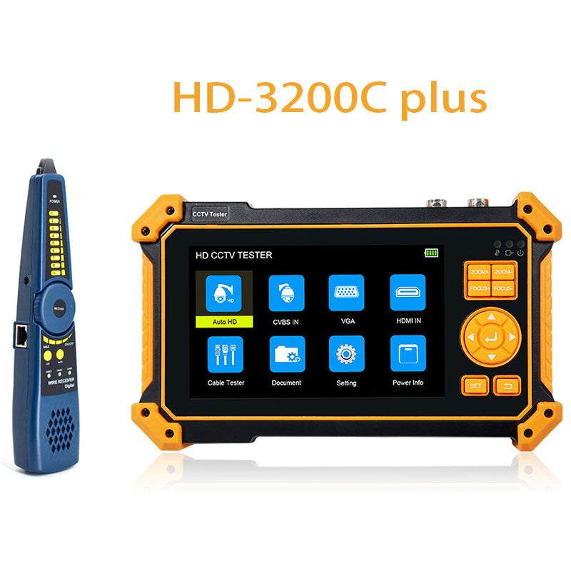 IP Camera Tester  3200-Plus 5 inch TFT-LCD Screen 5-in-one Camera Tester Monitor 4K 8MP CVI TVI AHD SDI CVBS Analog Camera CCTV Tester HDMI in VGA in Support PTZ Control/DC12V Power Output/UTP Cable Tester