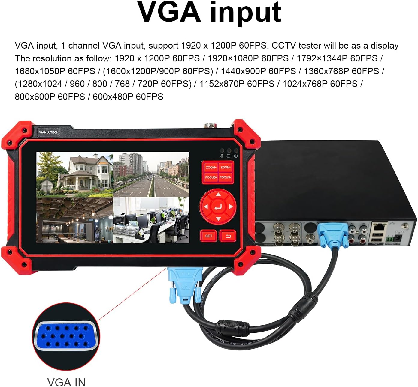 HD-2950 CCTV Camera Tester 8MP TVI CVI AHD CVBS Analog Camera Tester 5inch HDMI&VGA in PTZ Control Audio Test 12V Power Output