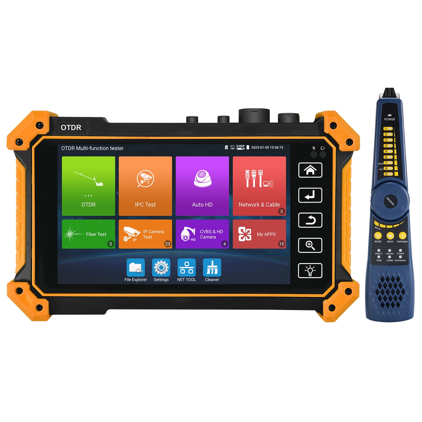 MT-5510C OTDR Test 1310/1550/1610nm optional 5.4"IPS IP/CVBS/AHD/TVI/CVI Camera CCTV tester Built-in Visual Fault Locator & Optical Power Meter with Cable Tracer