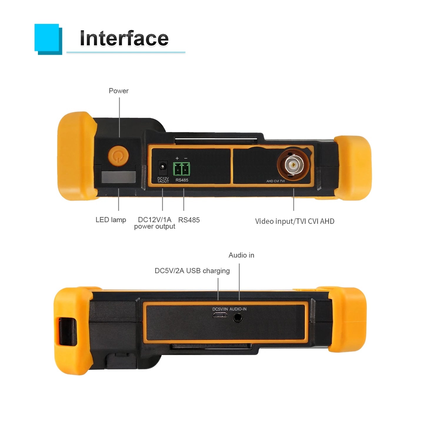HD-2900 CCTV HD Tester 4.3inch Screen Monitor for 8M CVI TVI AHD CVBS HD Coaxial Camera  Built-in 4000mAh Battery PTZ/RS485 controller