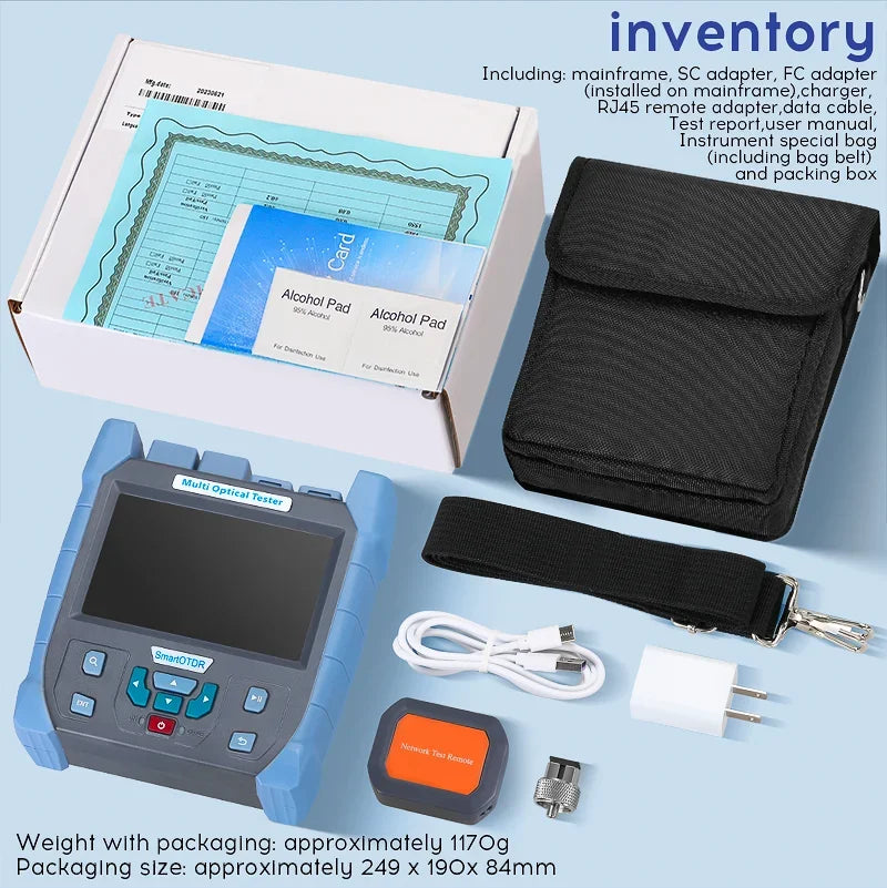 Smart OTDR NK5100 1310/1550nm 28/26dB 100KM Fiber Optic Reflectometer Touch Screen VFL OLS OPM Event Map Ethernet Cable Tester