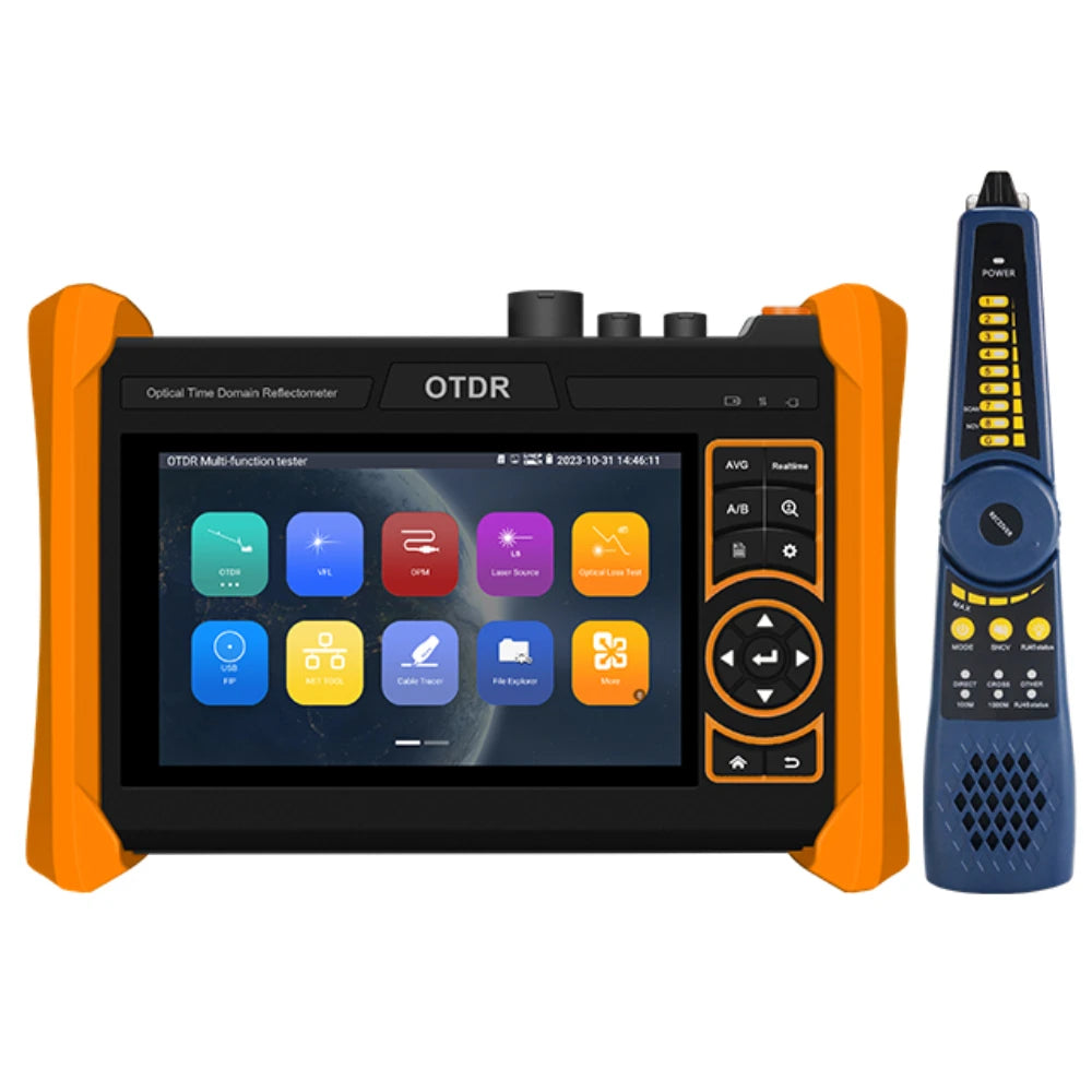MOT-65C Multi-Function OTDR Fiber Optic Fiber Optic OTDR Tester 5.4'' Cable Tester VFL OPM OLS Dual Wavelength OTDR Fiber Tester