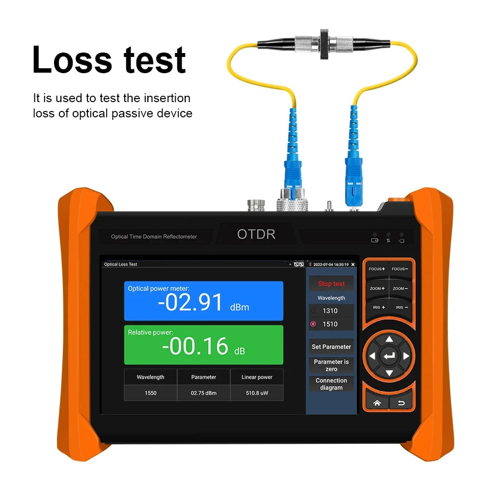 MOT-65C Multi-Function OTDR Fiber Optic Fiber Optic OTDR Tester 5.4'' Cable Tester VFL OPM OLS Dual Wavelength OTDR Fiber Tester
