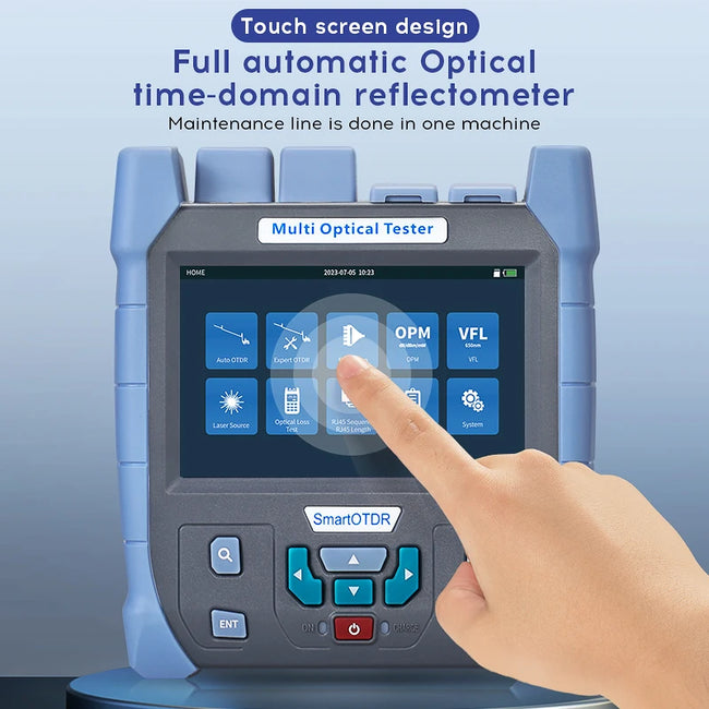 Smart OTDR NK5100 1310/1550nm 28/26dB 100KM Fiber Optic Reflectometer Touch Screen VFL OLS OPM Event Map Ethernet Cable Tester
