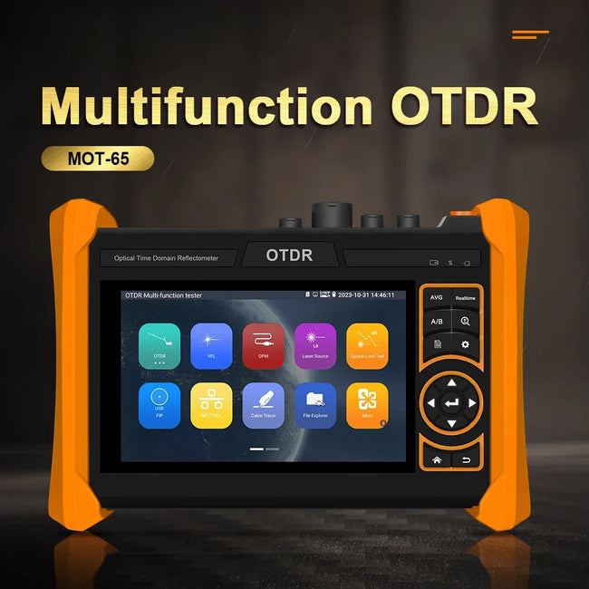 MOT-65C Multi-Function OTDR Fiber Optic Fiber Optic OTDR Tester 5.4'' Cable Tester VFL OPM OLS Dual Wavelength OTDR Fiber Tester