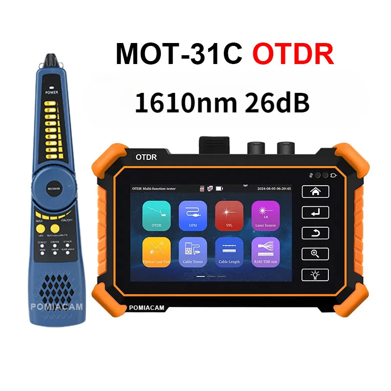 OTDR tester MOT-31C OTDR 4 inch OLED screen Handheld Multi-function OTDR Fiber Test Dual Wavelength 1310/1550,26/24dB dynamic