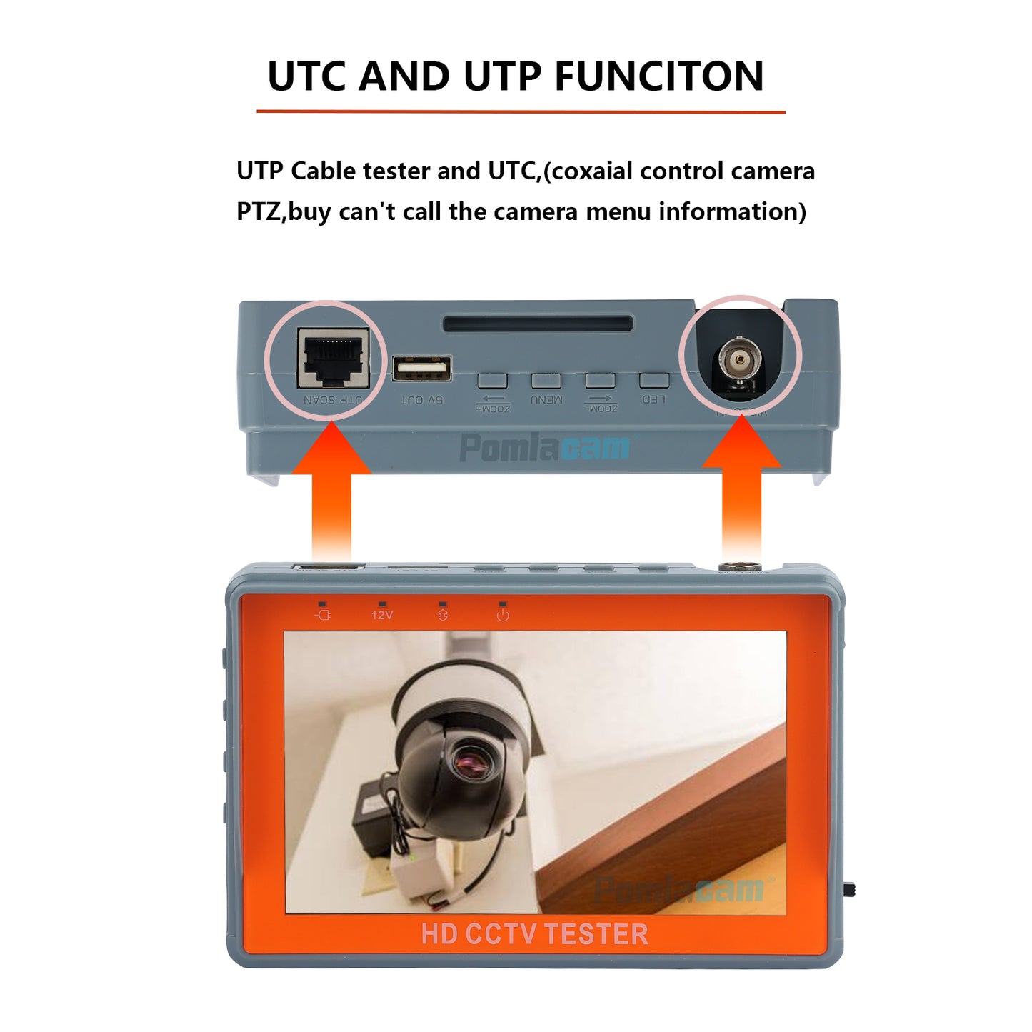 IV5 Mini Monitor 5inch Screen CCTV Tester Analog Camera 8MP TVI CVI AHD 1080P Portable AHD Monitor Support PTZ CCTV Tester Camera