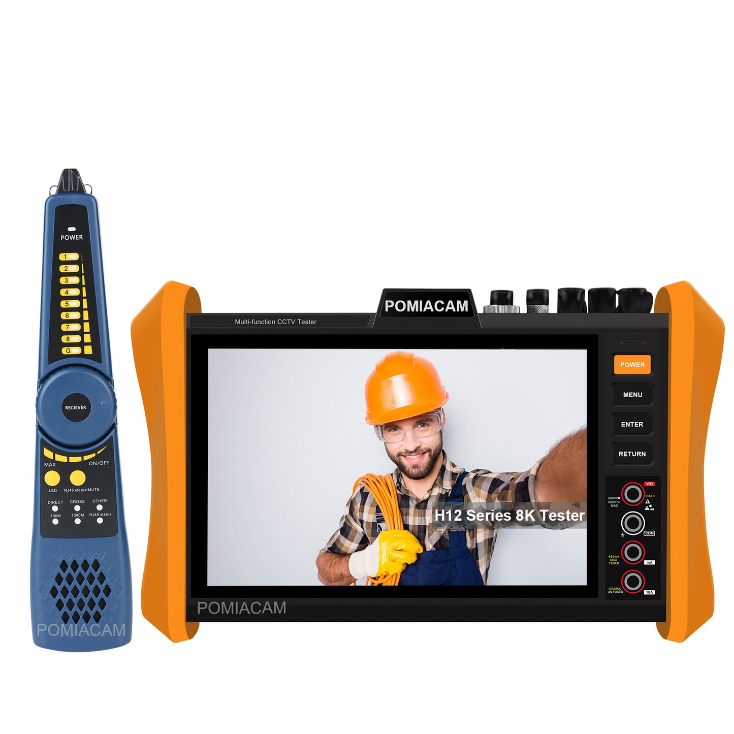 CCTV Tester Professional 8'' IPS touch screen 8K H.265 IP 8MP AHD/TVI/CVI HDMI/VGA Support POE++,SFP Module IP Camera Tester