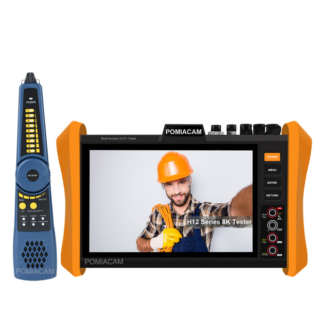 CCTV Tester Professional 8'' IPS touch screen 8K H.265 IP 8MP AHD/TVI/CVI HDMI/VGA Support POE++,SFP Module IP Camera Tester