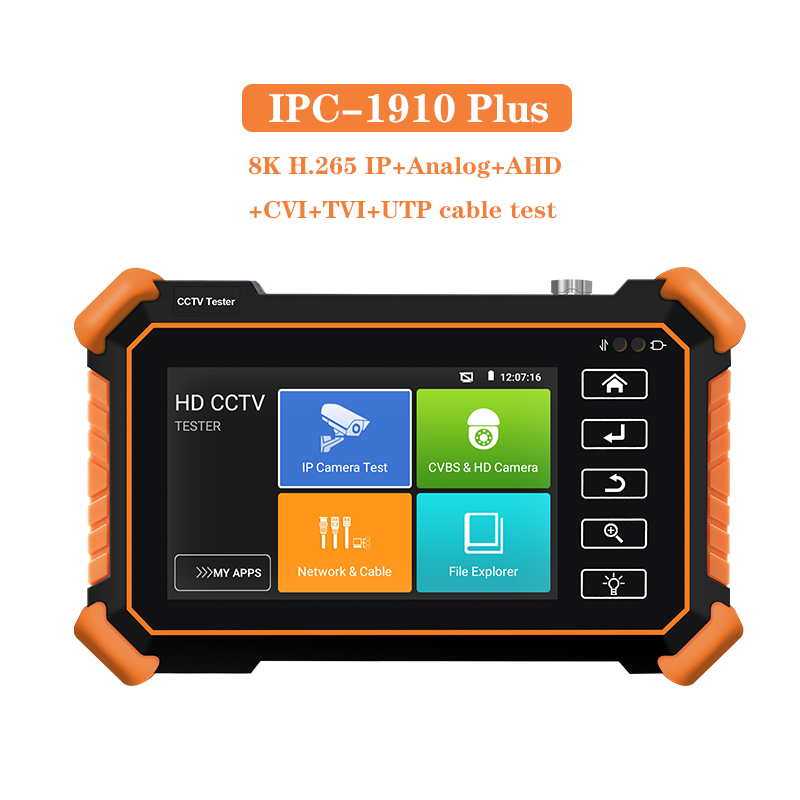 CCTV Tester,IPC-1910C Plus with Cable Tracer 8MP AHD CVI TVI CVBS IP Camera Test 8K HD Display Video Monitor 4 inch IPS Touch Screen IPC Tester Support H.265 POE PTZ WiFi RS485 Replace