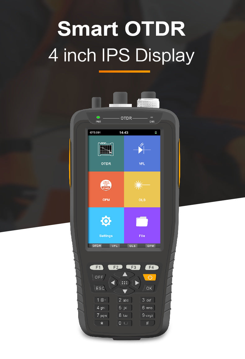 Smart OTDR 24/22dB 1310/1550nm OTDR TM290D Optical Time Domain Reflectometer English Machine Fiber Tester with 4inch IPS Display