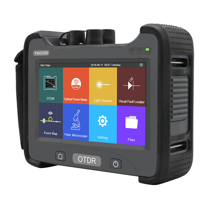 7inch TOUCH SCREEN OTDR Optical Time-domain Reflectometer 1310/1550nm Four Wavelength Single Multimode Integrated TMO350