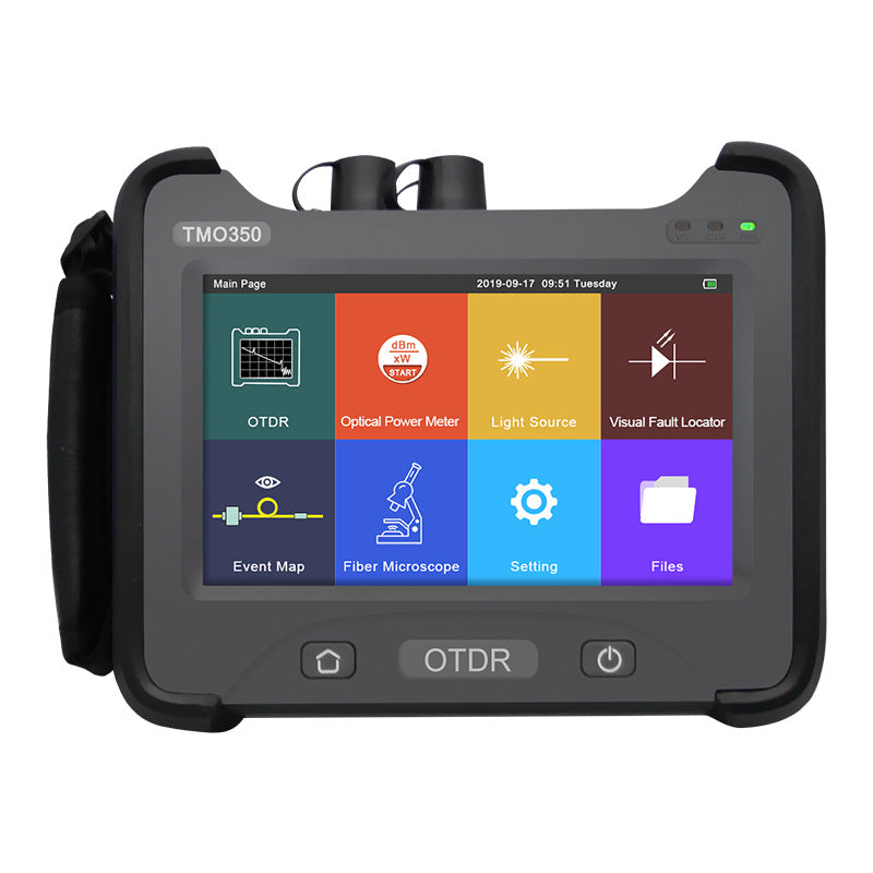 7inch TOUCH SCREEN OTDR Optical Time-domain Reflectometer 1310/1550nm Four Wavelength Single Multimode Integrated TMO350