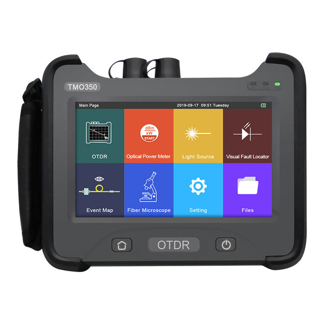 7inch TOUCH SCREEN OTDR Optical Time-domain Reflectometer 1310/1550nm Four Wavelength Single Multimode Integrated TMO350