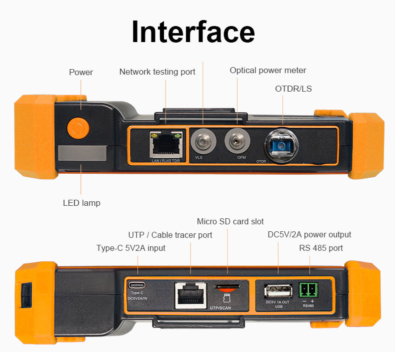 Multifunction MOT-51 OTDR Tester 5.55''Screen OTDR OPM VFL Optic Time-domain Reflectometer Fibre Optic Tester Optical Power Meter