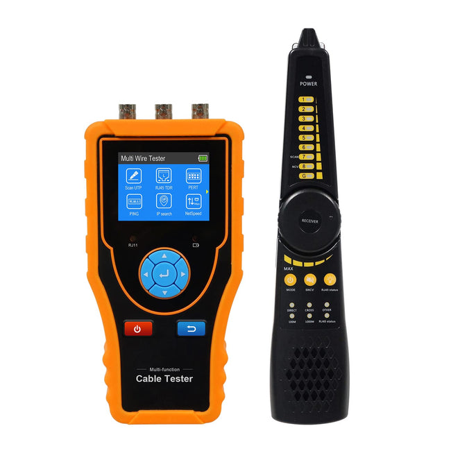 Network Cable Tester, RJ45 Cable TDR Tester Wire Tracker PoE Voltage Test Video Level Meter Test TDR Cable Tester for Cat6e Cat5e BNC Cable Telephone Line Open Short Length