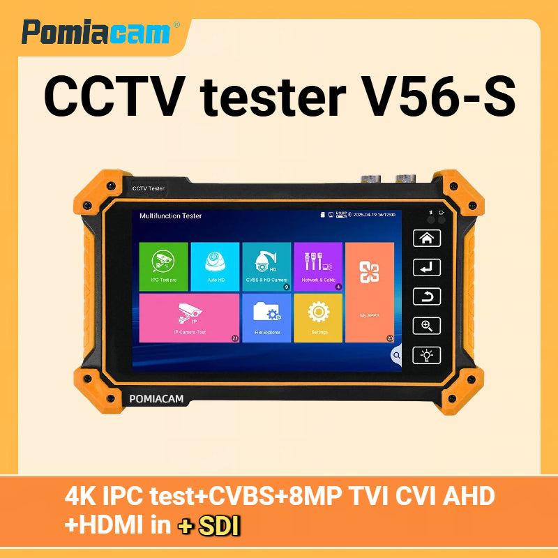 Professional 4K IP camera test All-in-One CCTV Tester, 5.55" Touch screen for IP Analog 8MP AHD TVI CVI Camera test HDMI in