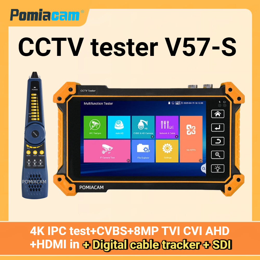 Professional 4K IP camera test All-in-One CCTV Tester, 5.55" Touch screen for IP Analog 8MP AHD TVI CVI Camera test HDMI in