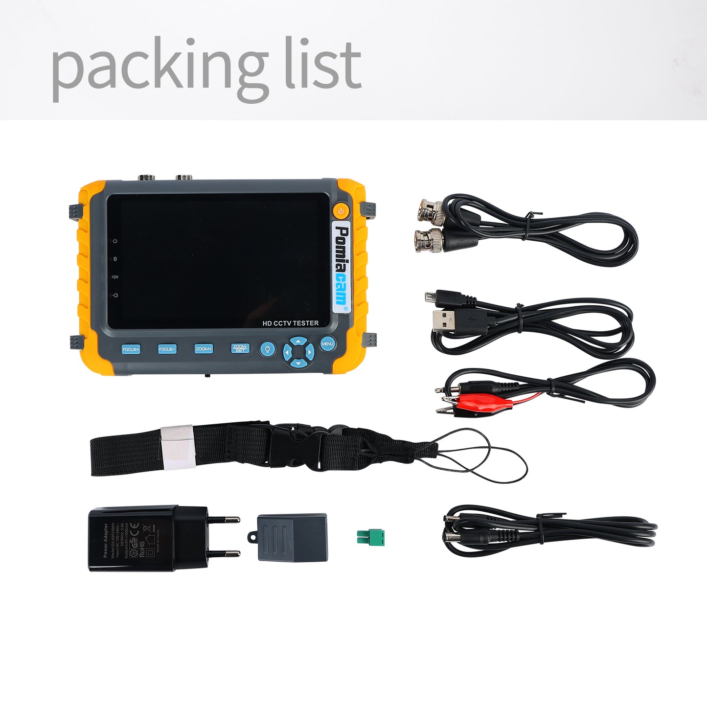 HD Coaxial Camera Tester CCTV Tester Monitor IV8C Support 8MP CVBS AHD TVI CVI 4-In-1 Tester 5 Inch Screen with PTZ Controller