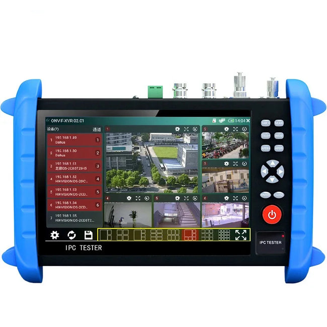 IPCX-ACT CCTV Tester H.265 4K 8MP IPC/ TVI /CVI /AHD /CVBS 7 Inch Touch Screen ALL-In-One Multi-Functional IPC Tester Support