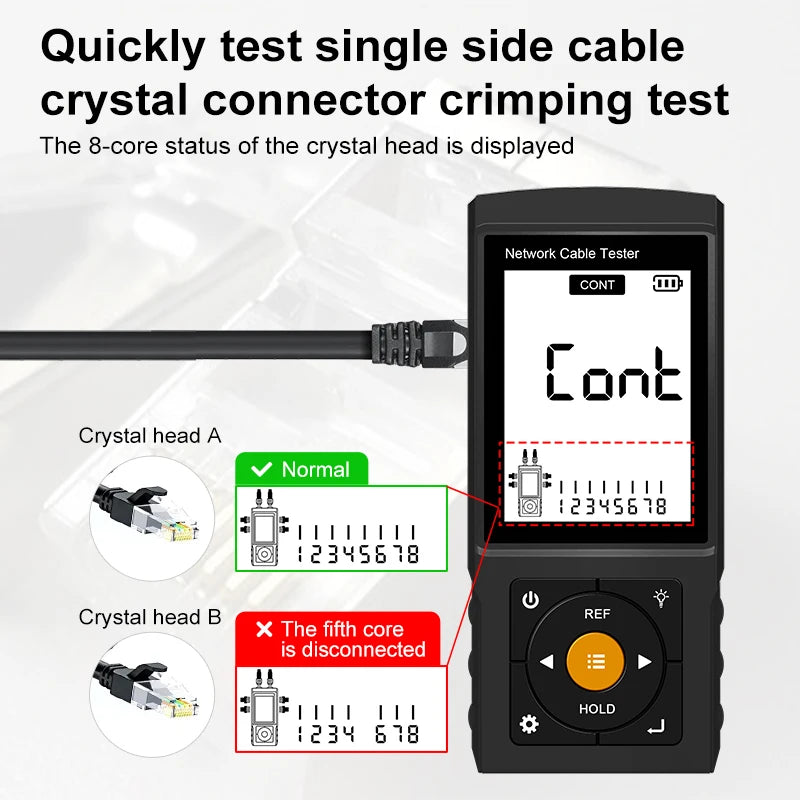 Network Cable Tester RJ45 RJ11 Cable Tracker Cable Detector Continuity Tester Network Tools Network Line Finder LT-200