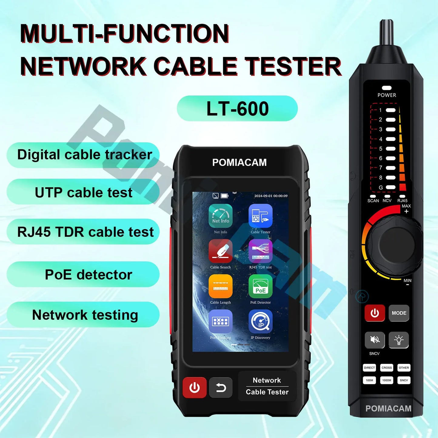 LT-600 series Network Cable Tester RJ45 Tester Lan Tester 4 inch IPS touch screen Tool Kit