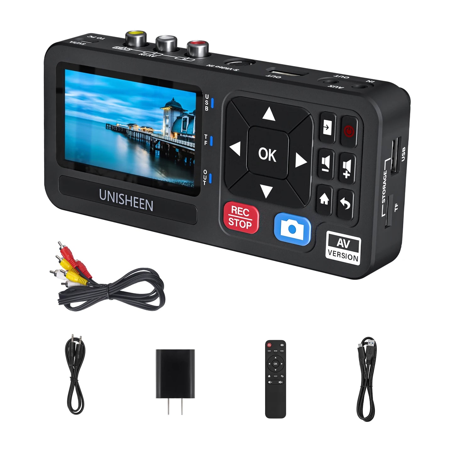 UR230A MINI SD Video Recording Box Analog CVBS RCA SVideo Camera USB Tape VCR VHS Capture Card Box MP3 Video Recoder