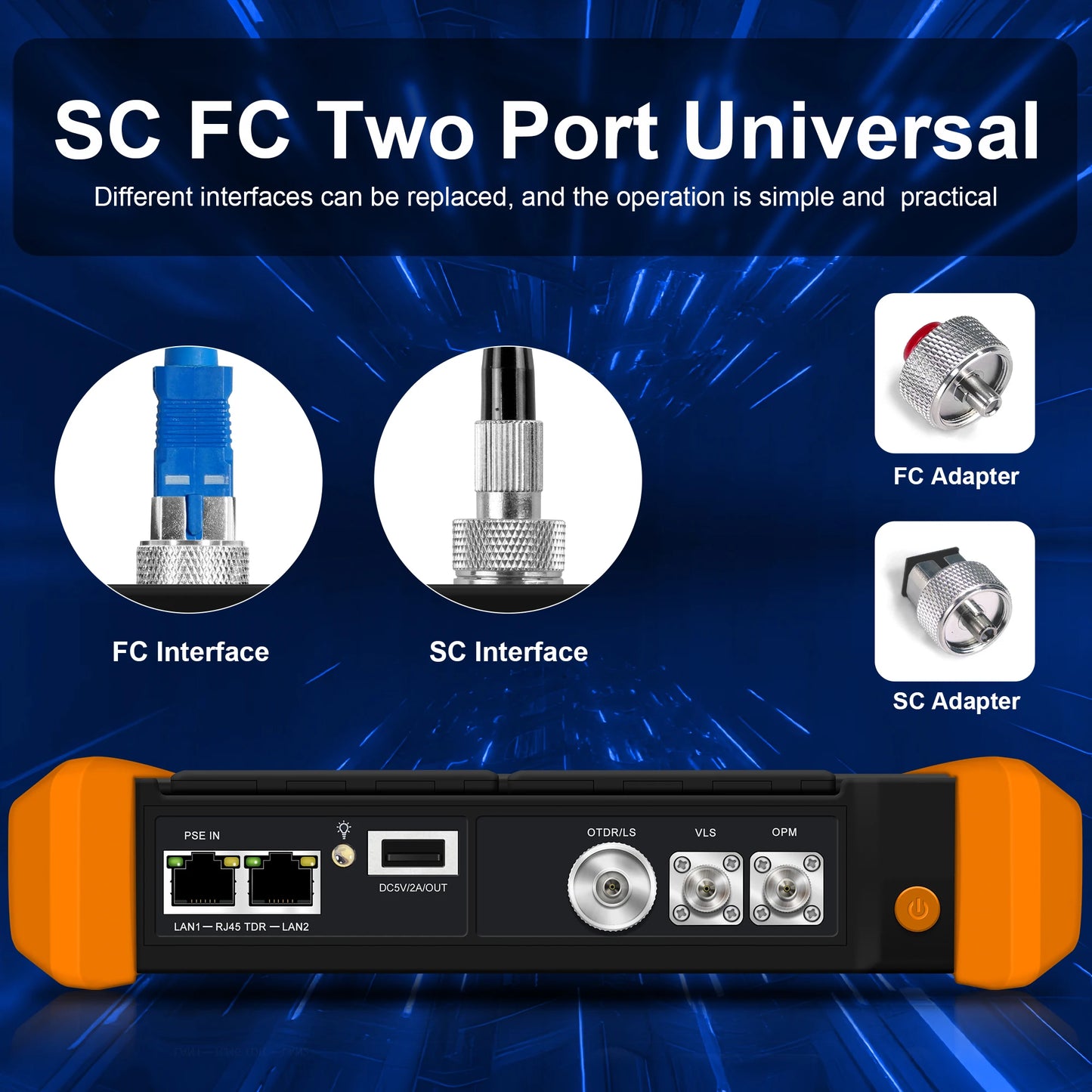 Multi-Function OTDR Fiber Tester Optic Reflectometer 7 inch MOT-73 1310/1550nm 1610nm with OPM VFL LS UTP LAN Event Map