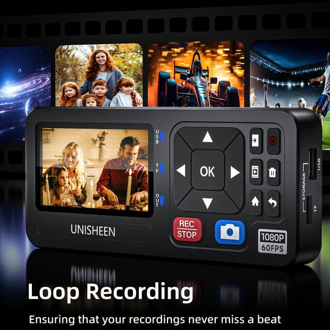 UR500A-M HD Video Capture Box 1080P Video to Digital Converter with 3" Screen, 4K HDMI/CVBS/VGA/YPBPR Inputs Video Recorder