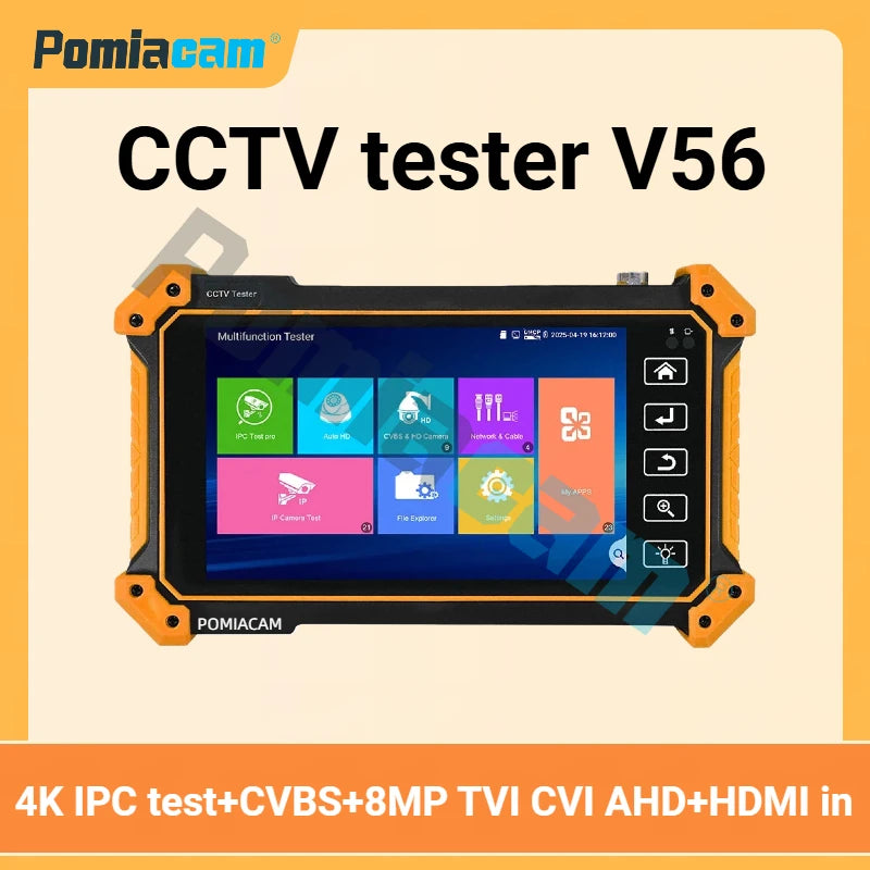 Professional 4K IP camera test All-in-One CCTV Tester, 5.55" Touch screen for IP Analog 8MP AHD TVI CVI Camera test HDMI in