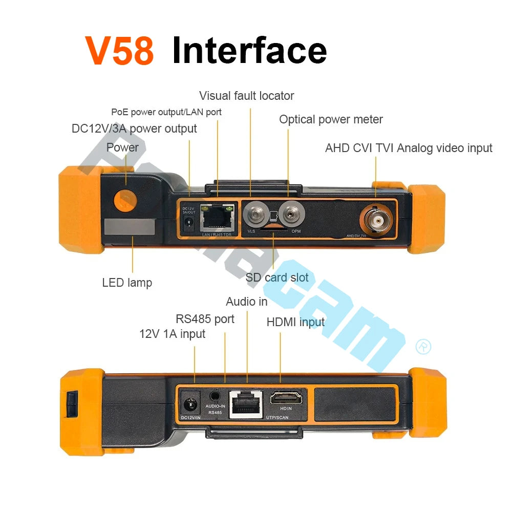 Professional 4K IP camera test All-in-One CCTV Tester, 5.55" Touch screen for IP Analog 8MP AHD TVI CVI Camera test HDMI in