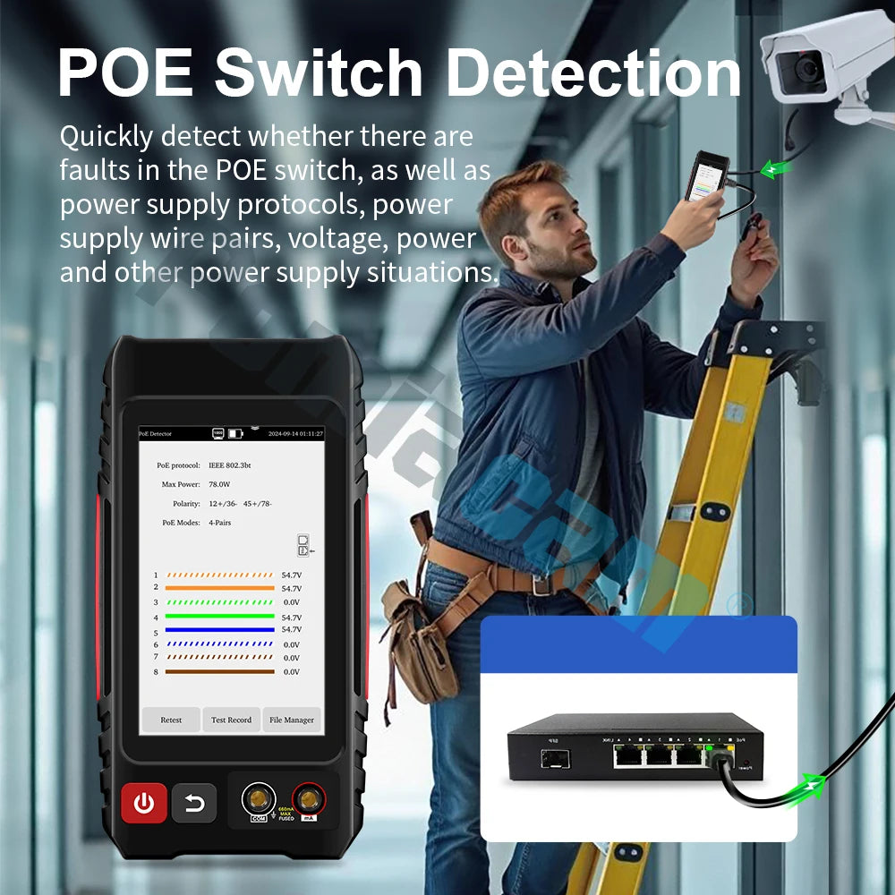 LT-600 series Network Cable Tester RJ45 Tester Lan Tester 4 inch IPS touch screen Tool Kit