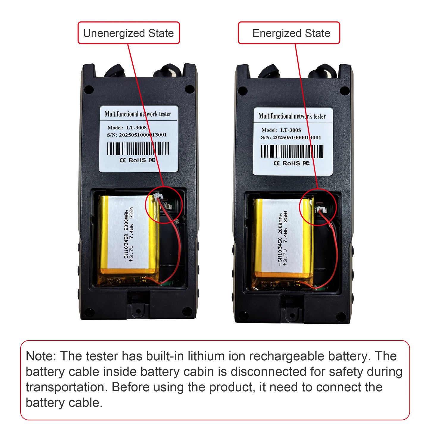 LT-300S 3 inch Network Cable Tester LAN RVV Telephone Wire Tracker Tracer for UTP RJ45 RJ11 BNC Detector Rechargeable Line Finder