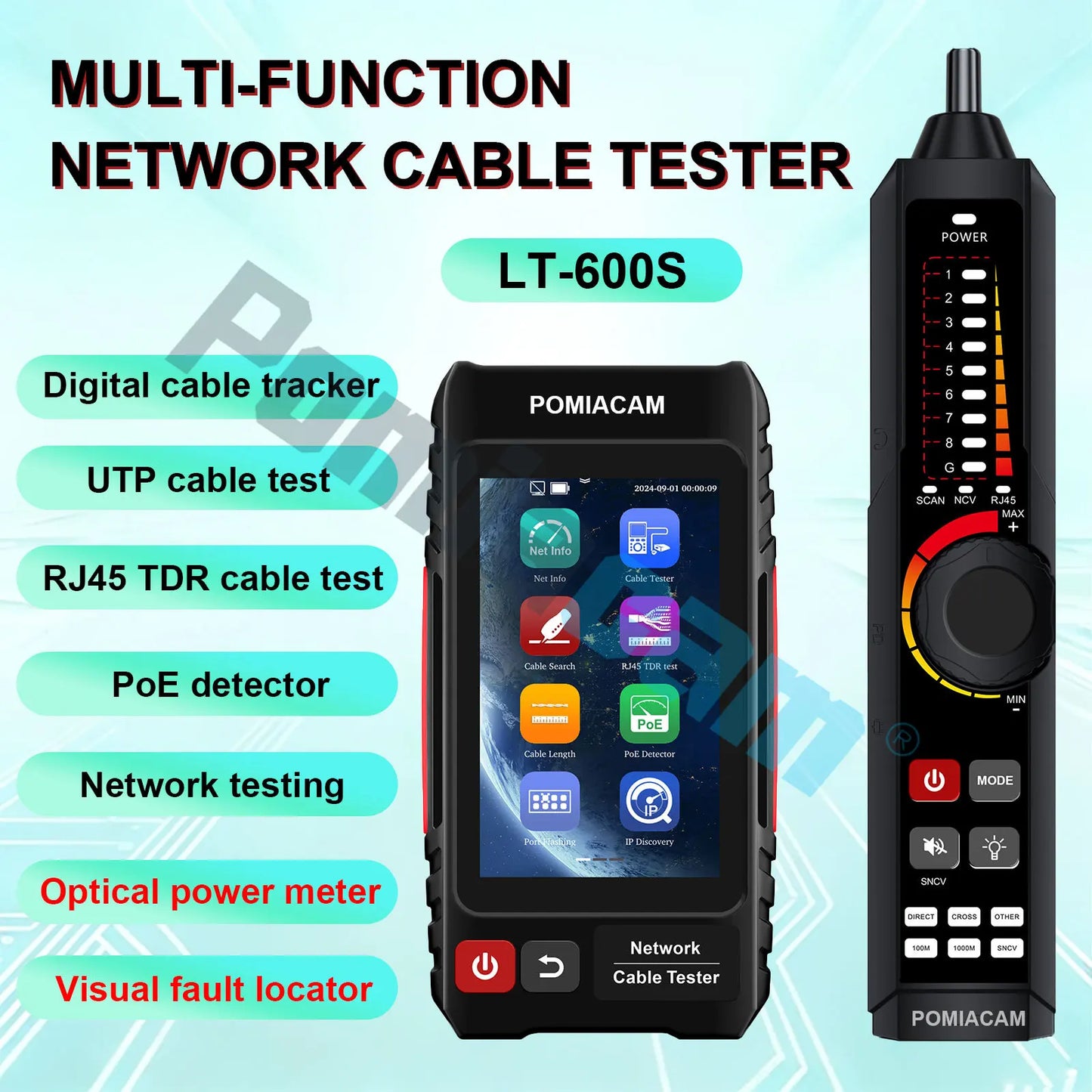 LT-600 series Network Cable Tester RJ45 Tester Lan Tester 4 inch IPS touch screen Tool Kit