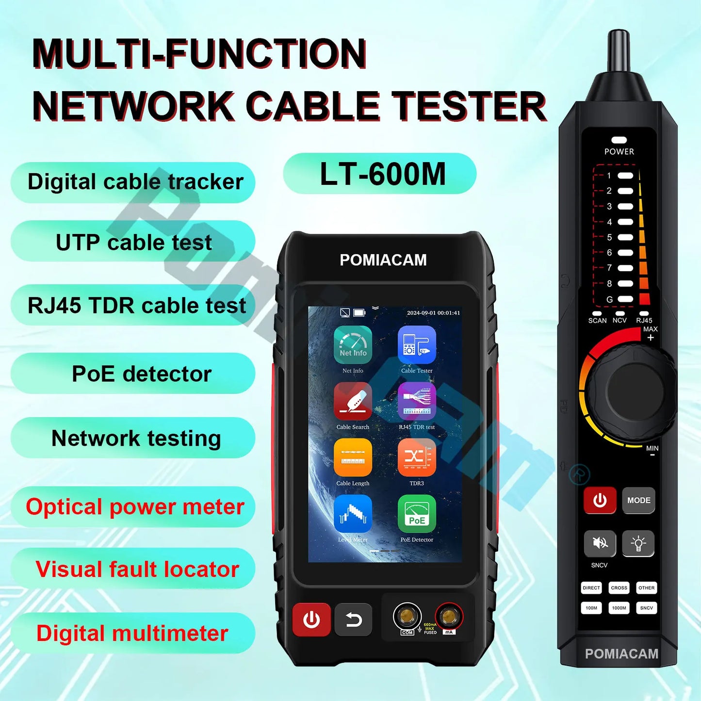 LT-600 series Network Cable Tester RJ45 Tester Lan Tester 4 inch IPS touch screen Tool Kit