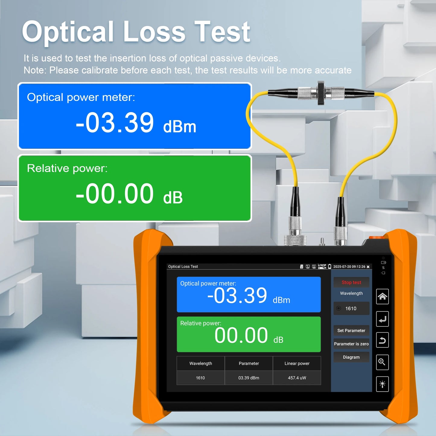Multi-Function OTDR Fiber Tester Optic Reflectometer 7 inch MOT-73 1310/1550nm 1610nm with OPM VFL LS UTP LAN Event Map
