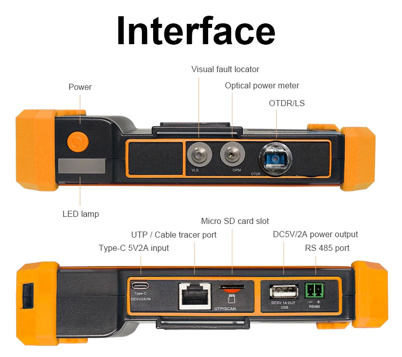 MOT-50 Wrist 5.55 Inch Touch Screen 1310/1550nm 26/24dB OTDR/OPM/VFL/LS/Event Map/Cable Length Network Cable Tester