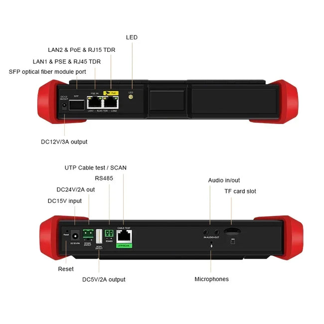 8 Inch IP Camera CCTV Tester  E88/E89  POE++ 90W SFP 4K IP H.265 RJ45 Netork Cable Tester 5200mAh Battery DC24V 2A Power Output