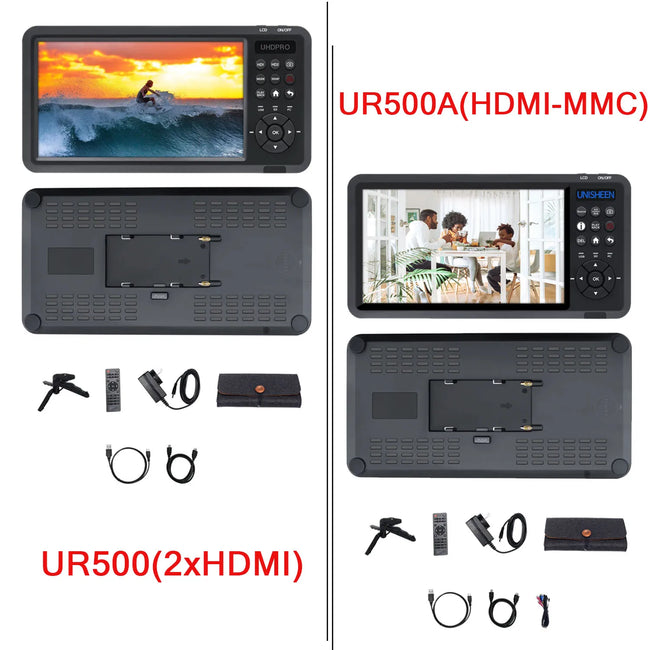 7inch Screen Video Capture Box 2 Channel HDMI Recorder Battery Socket Tape CVBS AV RCA SVideo DVI VGA YPbPr 1080p HD 4k UR500 UR500A
