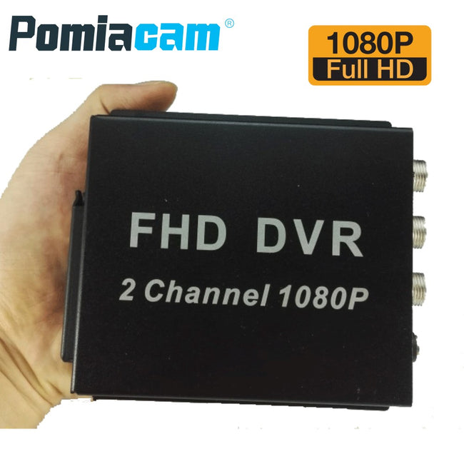 El más nuevo FHD MDVR 2 canales 1080P Full HD móvil DVR 2CH mini AHD DVR admite 2 cámaras 1080p AHD de grabación/máx. Tarjeta SD de 128GB
