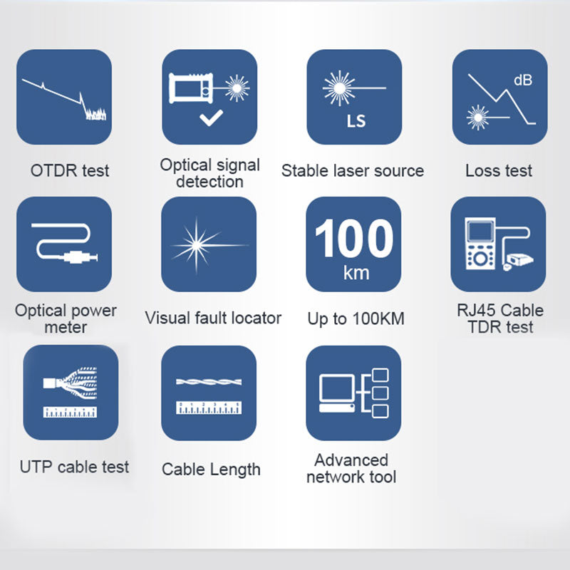 Multifunction MOT-51 OTDR Tester 5.55''Screen OTDR OPM VFL Optic Time-domain Reflectometer Fibre Optic Tester Optical Power Meter