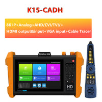 K15 CCTV Tester 8K H.265 IP Camera Test Multi-function 8MP CVI TVI AHD SDI UTP Cable Test and RJ45 Cable TDR Test
