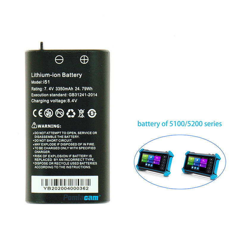 Batterie der IPC5100 IPC5200-Serie CCTV-Tester-Monitor-Batterie 7,4 V 3350 mAh Lithium-Ionen-Batterie