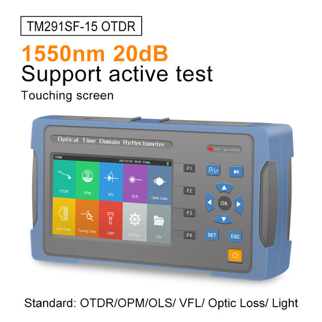 Probador de fibra OTDR, reflectómetro óptico en el dominio del tiempo con OPM OTDR/OPM/OLS/ VFL/pérdida óptica/luz 
