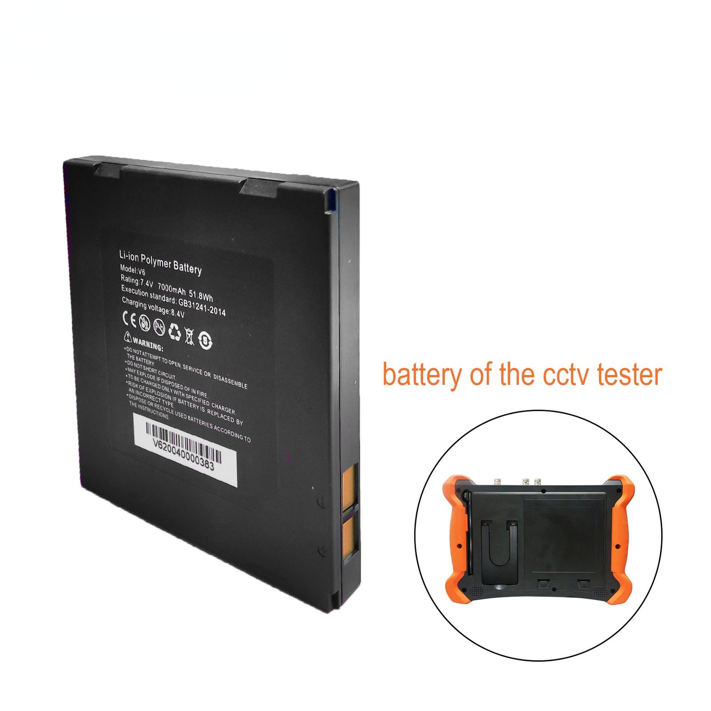 Battery of X9 X9ADH X9MOVTADHS CCTV Camera Tester 7.4V 7000mAh 51.8Wh Battery Li-ion Polymer Battery of CCTV Monitor